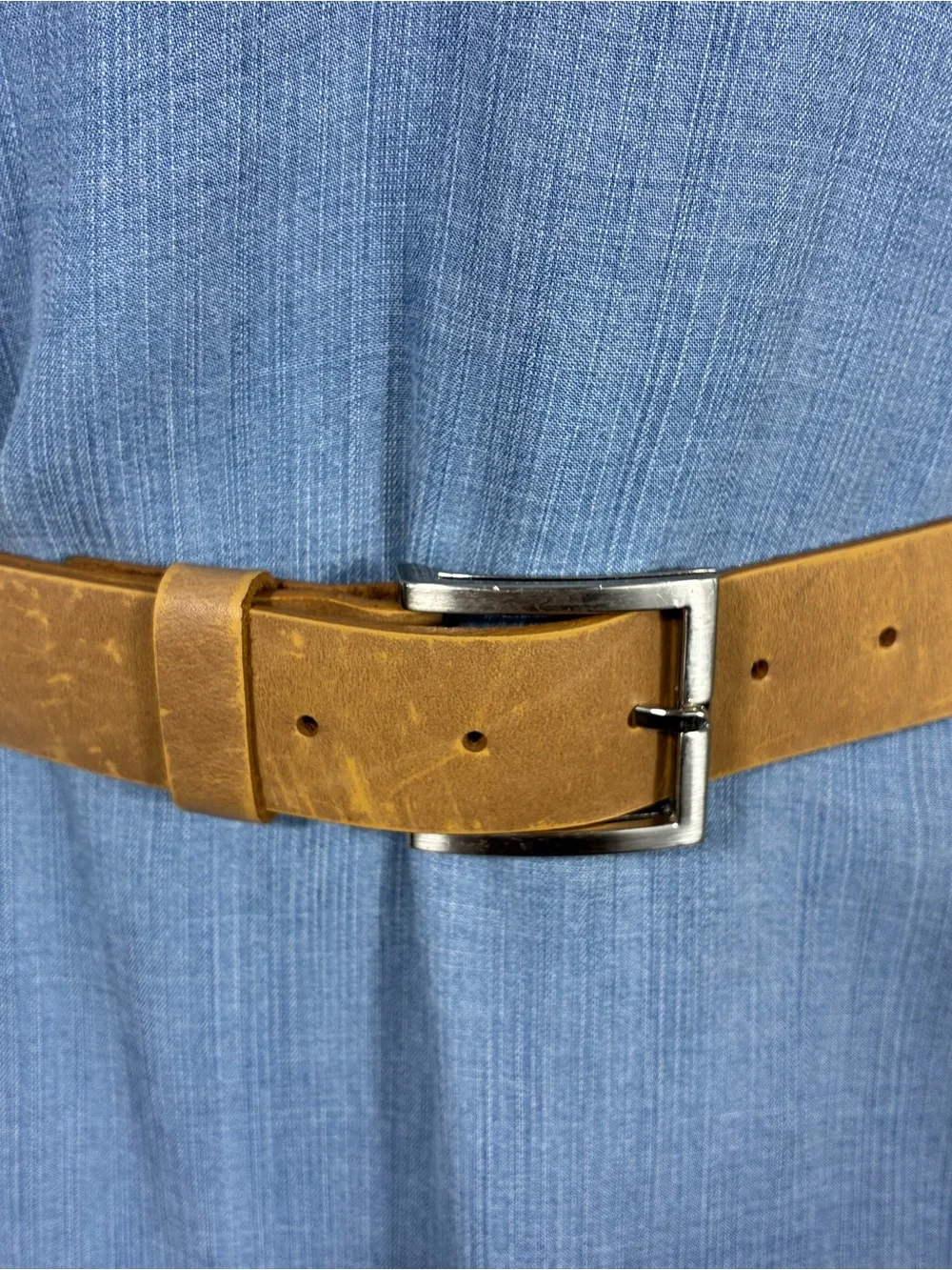 ALDO Womens belt Sz L tan genuine leather made in Canada
